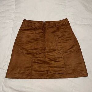 Old Navy Festival Faux Suede Boho Brown Mini Skirt with Pockets size 4